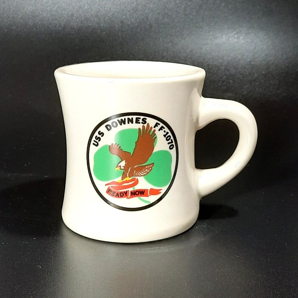 Vintage Military Navy Frigate Ship USS Downes F-1070 Mug
